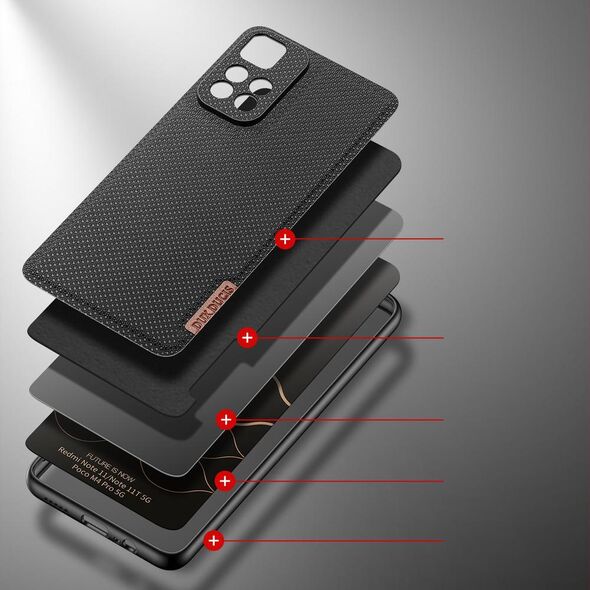 Dux Ducis Dux Ducis Fino etui pokrowiec pokryty nylonowym materiałem Poco M4 Pro 5G czarny