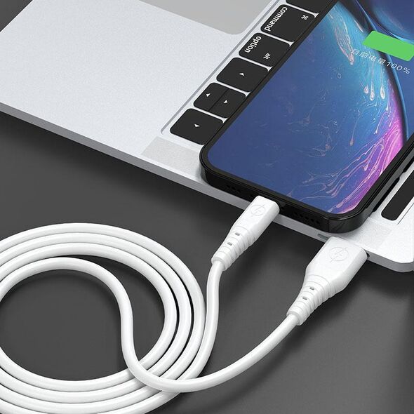 Kabel USB Dudao USB-A - USB-C 1 m Biały (6973687243388)