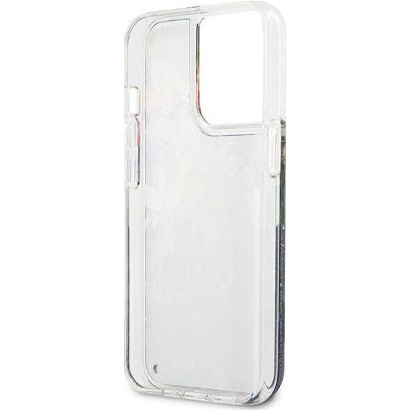 Guess Guess GUHCP13XLFLSB iPhone 13 Pro Max 6,7" niebieski/blue hardcase Flower Liquid Glitter