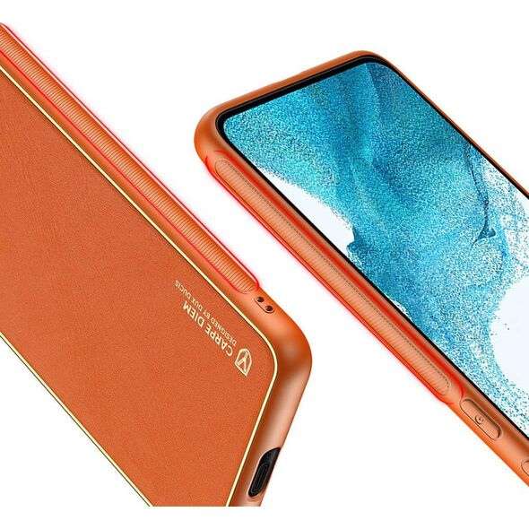 Dux Ducis Dux Ducis Yolo eleganckie etui pokrowiec ze skóry ekologicznej Samsung Galaxy S22+ (S22 Plus) pomarańczowy