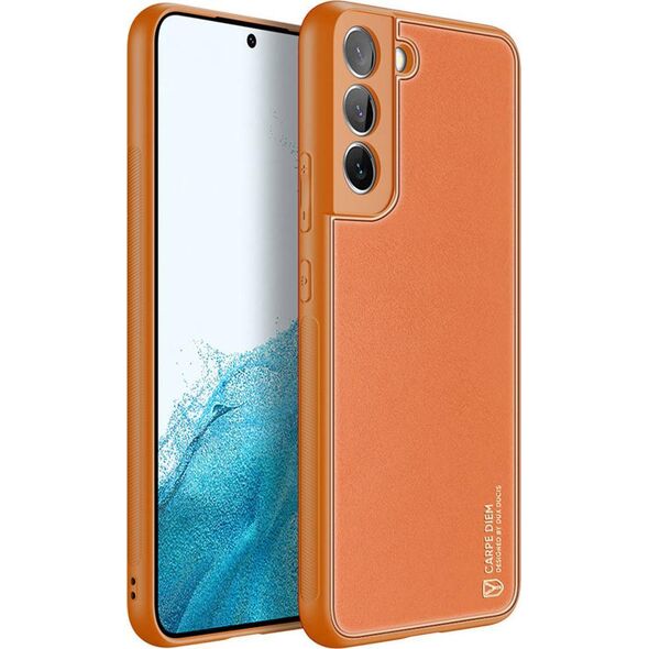 Dux Ducis Dux Ducis Yolo eleganckie etui pokrowiec ze skóry ekologicznej Samsung Galaxy S22+ (S22 Plus) pomarańczowy