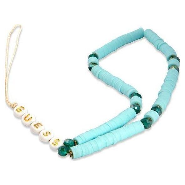 Guess Guess zawieszka GUSTPEARP Phone Strap niebieski/blue Heishi Beads
