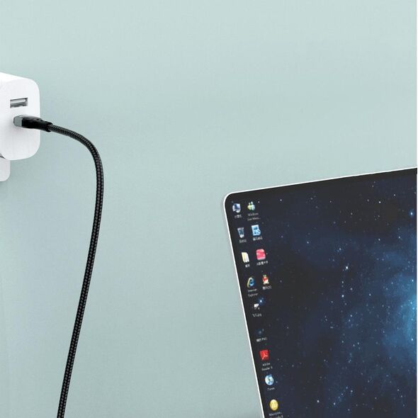 Kabel USB Dudao USB-A - USB-C 1 m Czarny (6973687243678)