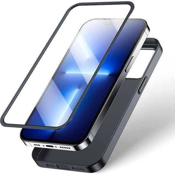 Joyroom Joyroom 360 Full Case etui pokrowiec do iPhone 13 Pro Max obudowa na tył i przód + szkło hartowane czarny (JR-BP928 black)