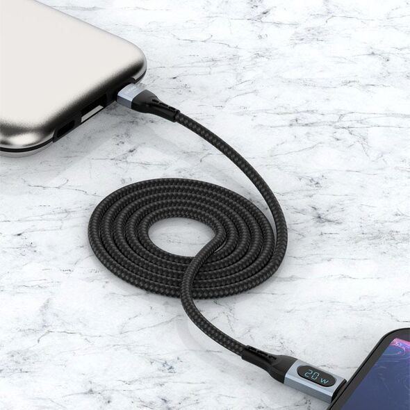 Kabel USB Dudao USB-C - Lightning Czarny (6973687243692)