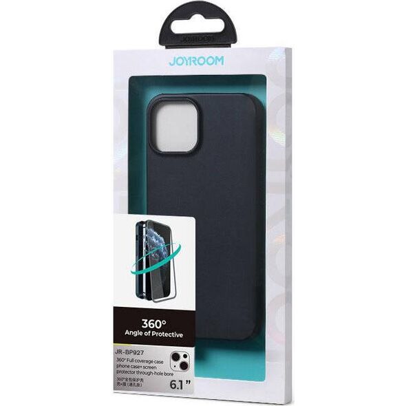 Joyroom Joyroom 360 Full Case etui pokrowiec do iPhone 13 obudowa na tył i przód + szkło hartowane czarny (JR-BP927 black)