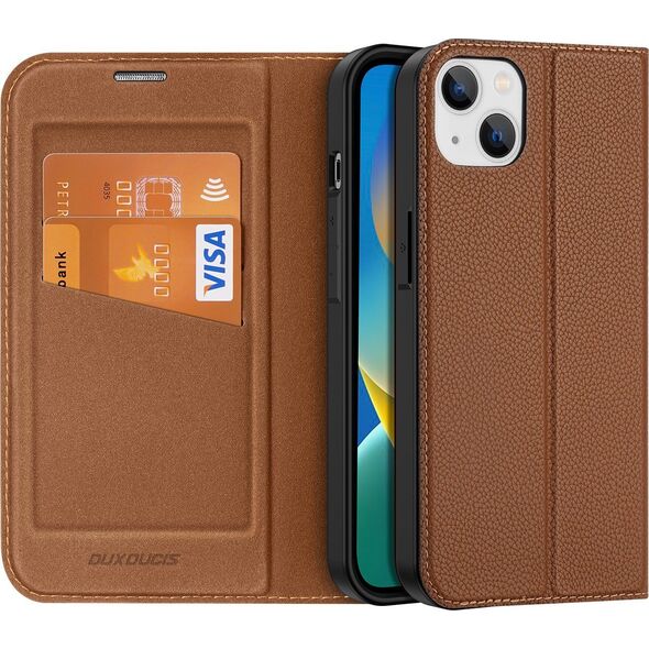 Dux Ducis Dux Ducis Skin X2 etui do iPhone 14 Plus pokrowiec z magnetyczną klapką brązowy