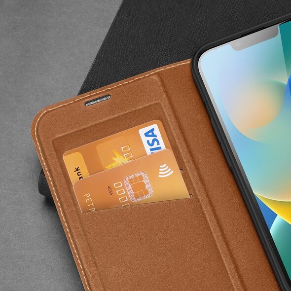 Dux Ducis Dux Ducis Skin X2 etui do iPhone 14 Plus pokrowiec z magnetyczną klapką brązowy