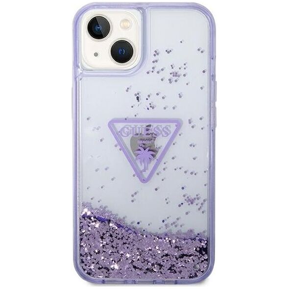 Guess Etui Guess GUHCP14MLFCTPU Apple iPhone 14 Plus fioletowy/purple hardcase Liquid Glitter Palm Collection