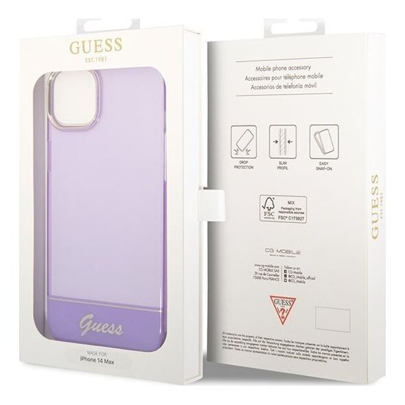 Guess Etui Guess GUHCP14SHGCOU Apple iPhone 14 fioletowy/purple hardcase Translucent
