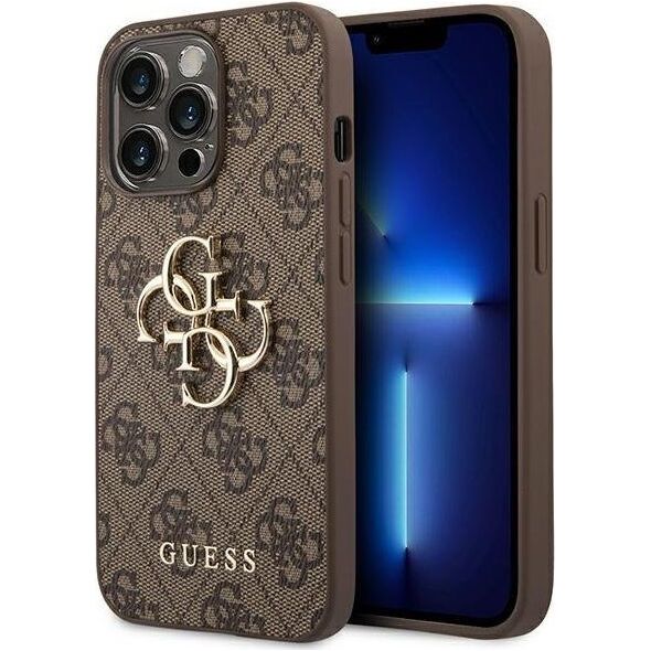 Guess Guess 4G Big Metal Logo - Etui iPhone 14 Pro (brązowy)