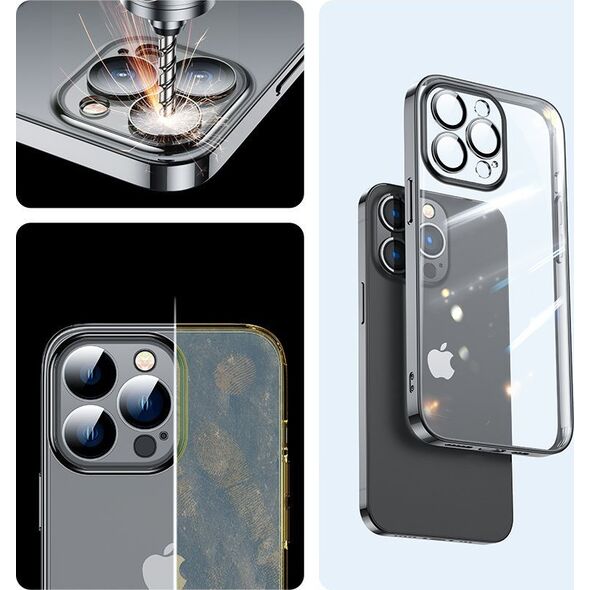 Joyroom Joyroom 14Q Case etui do iPhone 14 Plus obudowa pokrowiec z metaliczną ramką czarny (JR-14Q3-black)