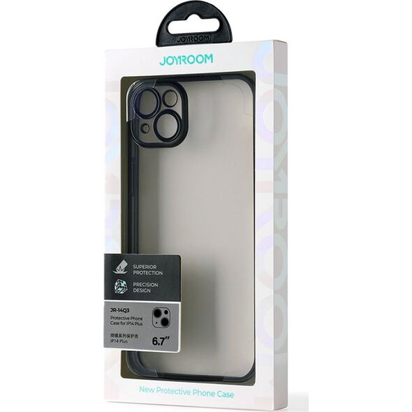 Joyroom Joyroom 14Q Case etui do iPhone 14 Plus obudowa pokrowiec z metaliczną ramką czarny (JR-14Q3-black)