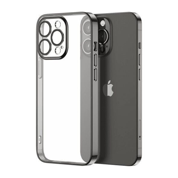 Joyroom Joyroom 14Q Case etui do iPhone 14 Plus obudowa pokrowiec z metaliczną ramką czarny (JR-14Q3-black)