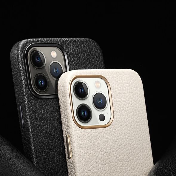 Dux Ducis Dux Ducis Roma skórzane etui do iPhone 13 Pro Max elegancki pokrowiec z naturalnej skóry biały