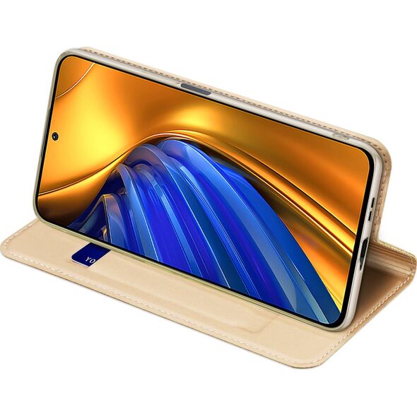 Dux Ducis Dux Ducis Skin Pro kabura etui pokrowiec z klapką Xiaomi Poco F4 5G złoty
