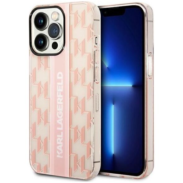 Karl Lagerfeld Etui Karl Lagerfeld do iPhone 14 Pro 6,1" hardcase różowy/pink Mono Vertical Stripe