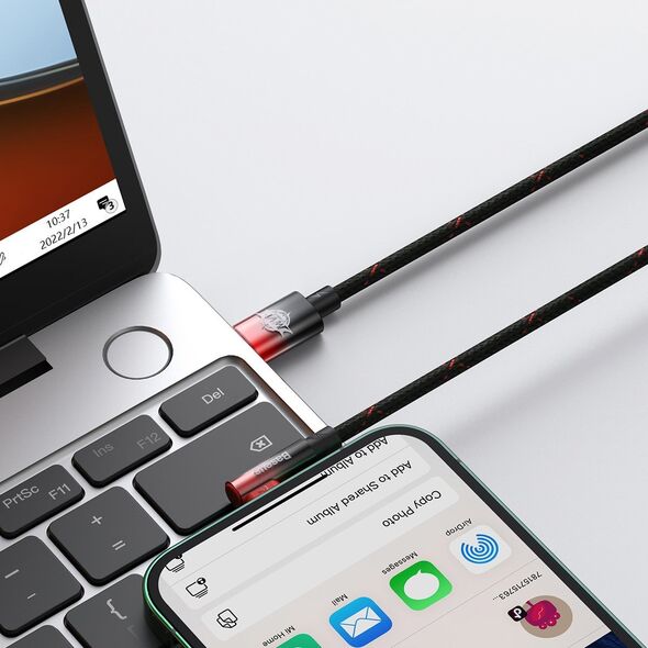 Kabel USB Baseus USB-C - Lightning 1 m Czarno-czerwony (BSU3619)