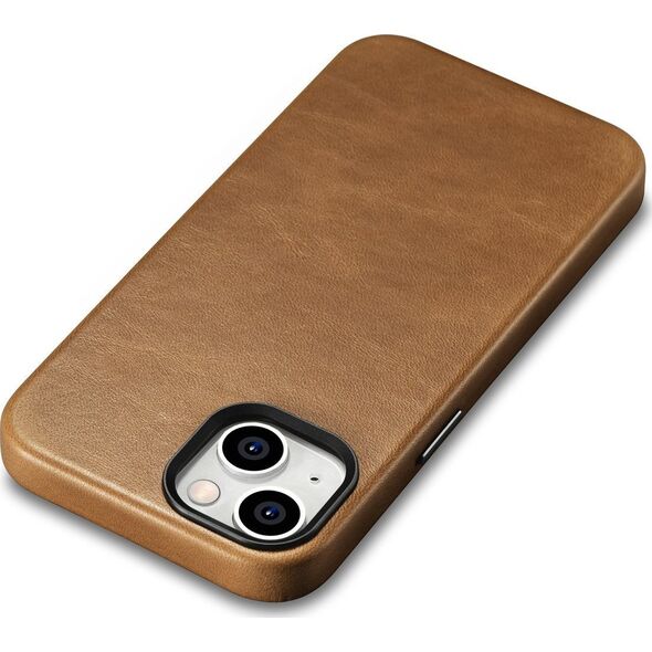 iCarer iCarer Oil Wax Premium Leather Case skórzane etui iPhone 14 magnetyczne z MagSafe brązowy (WMI14220701-TN)
