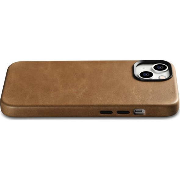 iCarer iCarer Oil Wax Premium Leather Case skórzane etui iPhone 14 magnetyczne z MagSafe brązowy (WMI14220701-TN)