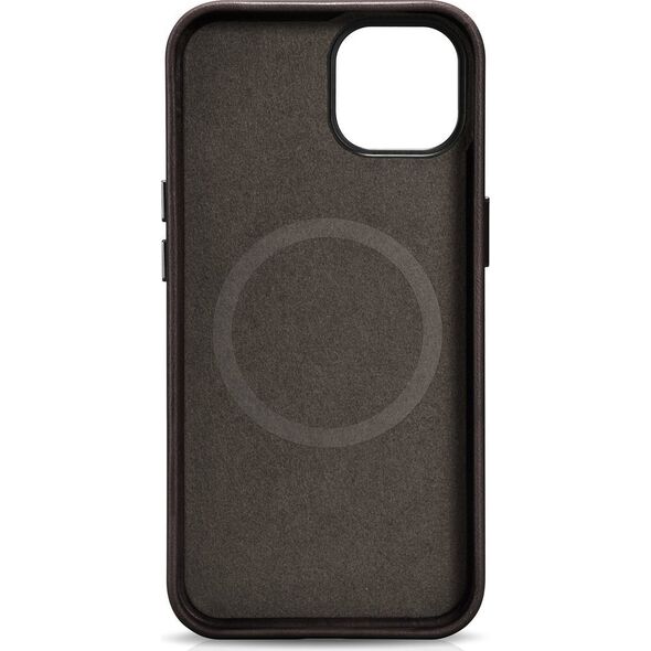 iCarer iCarer Oil Wax Premium Leather Case skórzane etui iPhone 14 Plus magnetyczne z MagSafe brązowy (WMI14220703-BN)