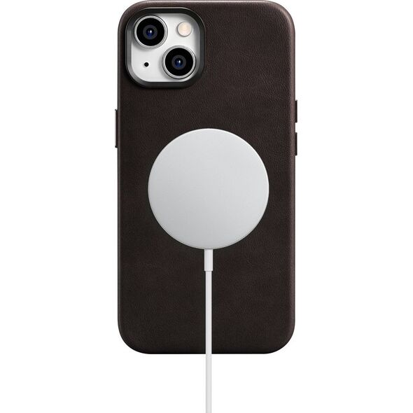iCarer iCarer Oil Wax Premium Leather Case skórzane etui iPhone 14 Plus magnetyczne z MagSafe brązowy (WMI14220703-BN)