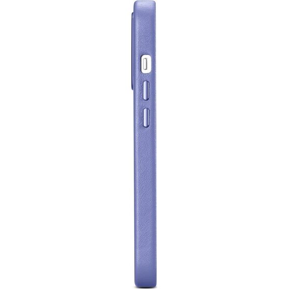 iCarer iCarer Case Leather pokrowiec etui z naturalnej skóry do iPhone 14 Pro Max jasnofioletowy (WMI14220708-LP) (kompatybilne z MagSafe)
