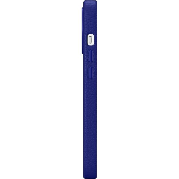 iCarer iCarer Litchi Premium Leather Case skórzane etui iPhone 14 Pro magnetyczne z MagSafe ciemnoniebieski (WMI14220710-DB)