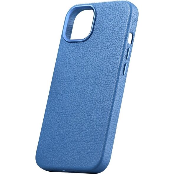 iCarer iCarer Litchi Premium Leather Case skórzane etui iPhone 14 Plus magnetyczne z MagSafe jasnoniebieski (WMI14220711-LB)