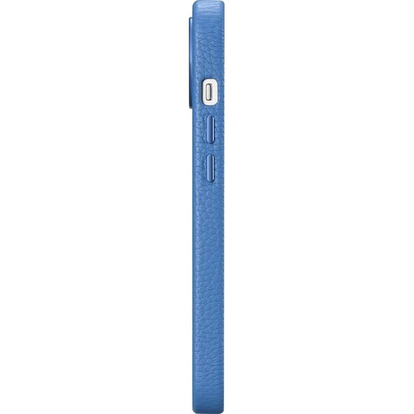 iCarer iCarer Litchi Premium Leather Case skórzane etui iPhone 14 Plus magnetyczne z MagSafe jasnoniebieski (WMI14220711-LB)