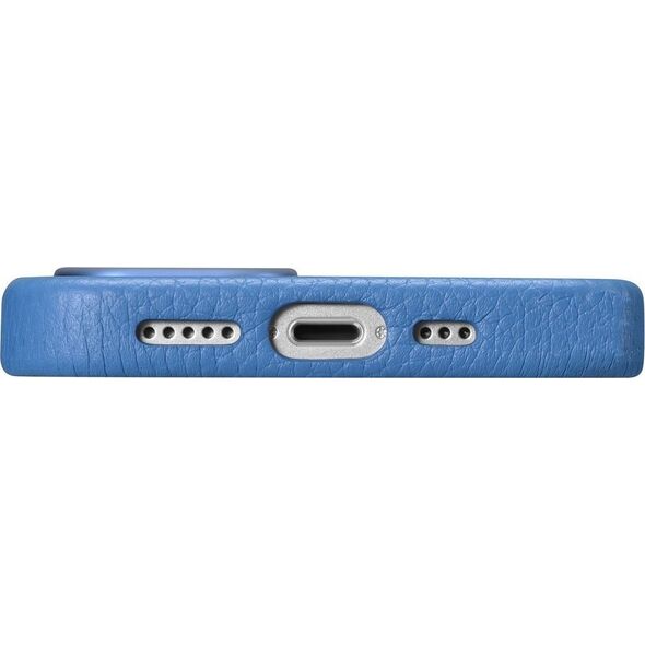 iCarer iCarer Litchi Premium Leather Case skórzane etui iPhone 14 Plus magnetyczne z MagSafe jasnoniebieski (WMI14220711-LB)