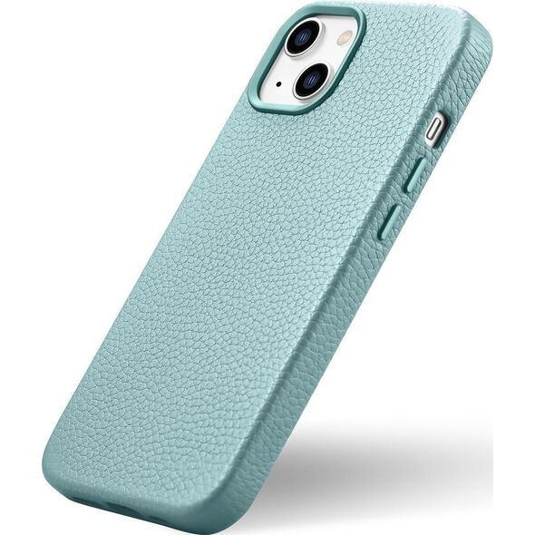 iCarer iCarer Litchi Premium Leather Case skórzane etui iPhone 14 Plus magnetyczne z MagSafe zielony (WMI14220711-GN)
