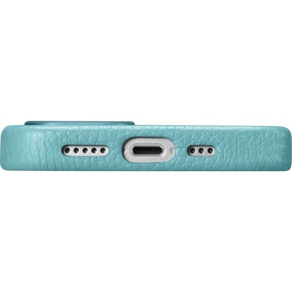 iCarer iCarer Litchi Premium Leather Case skórzane etui iPhone 14 Pro Max magnetyczne z MagSafe zielony (WMI14220712-GN)