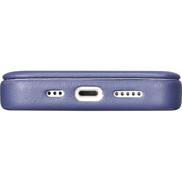 iCarer iCarer CE Premium Leather Folio Case skórzane etui iPhone 14 Pro Max z klapką magnetyczne MagSafe jasnofioletowy (WMI14220716-LP)