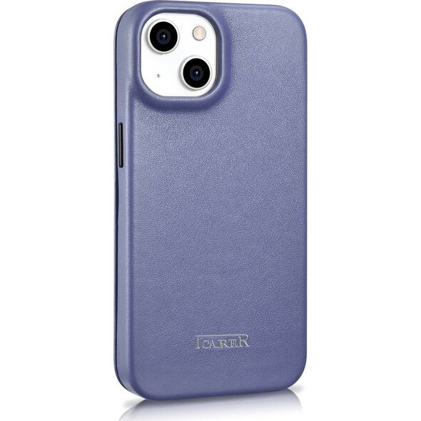 iCarer iCarer CE Premium Leather Folio Case skórzane etui iPhone 14 Plus z klapką magnetyczne MagSafe jasnofioletowy (WMI14220715-LP)