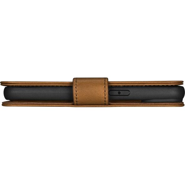 iCarer iCarer Oil Wax Wallet Case 2in1 etui iPhone 14 Plus skórzany pokrowiec z klapką Anti-RFID brązowy (WMI14220723-TN)