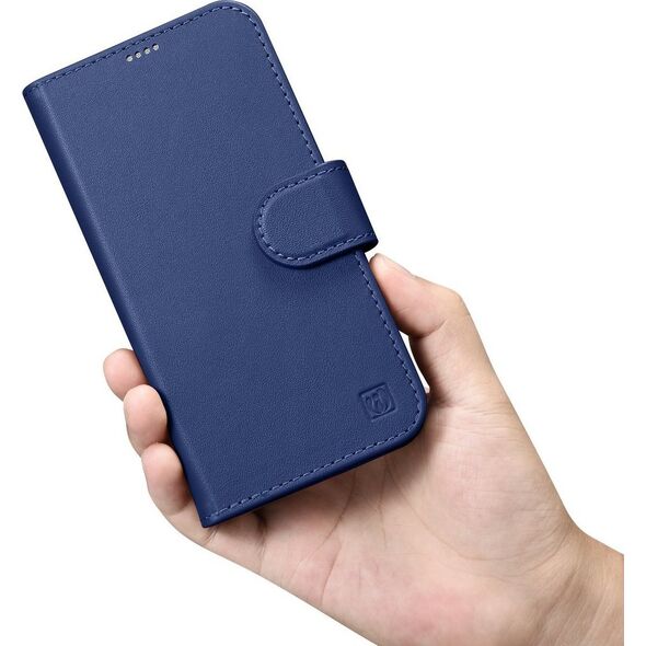 iCarer iCarer Wallet Case 2in1 etui iPhone 14 skórzany pokrowiec z klapką Anti-RFID niebieski (WMI14220725-BU)