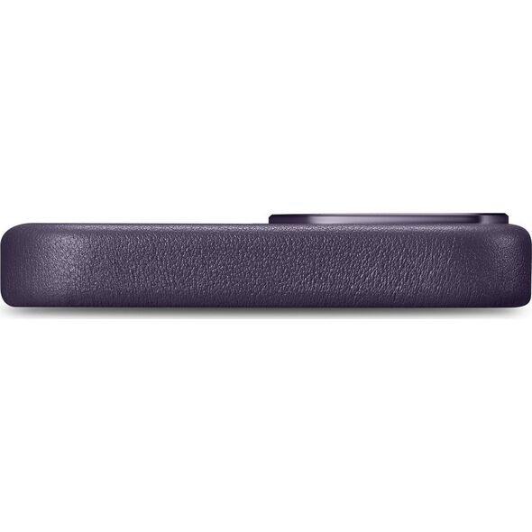 iCarer iCarer Case Leather pokrowiec etui z naturalnej skóry do iPhone 14 Plus ciemnofioletowy (kompatybilne z MagSafe)