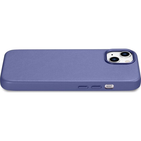iCarer iCarer Case Leather pokrowiec etui z naturalnej skóry do iPhone 14 Plus jasnofioletowy (kompatybilne z MagSafe)