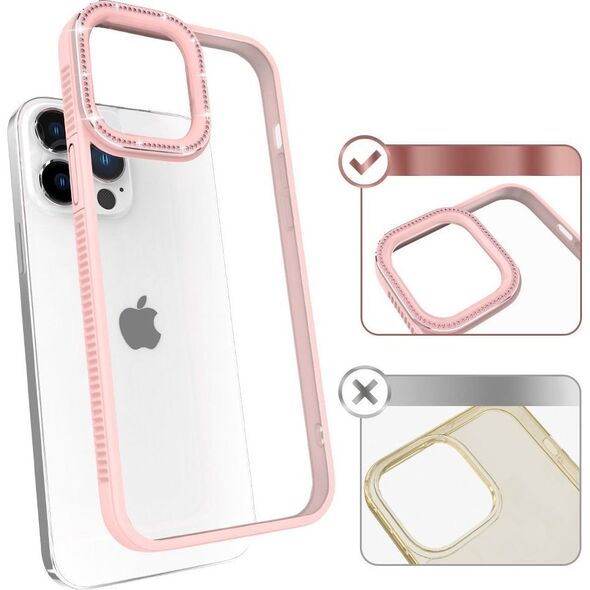 Kingxbar Kingxbar Sparkle Series etui iPhone 13 Pro z kryształami obudowa pokrowiec na tył plecki różowy