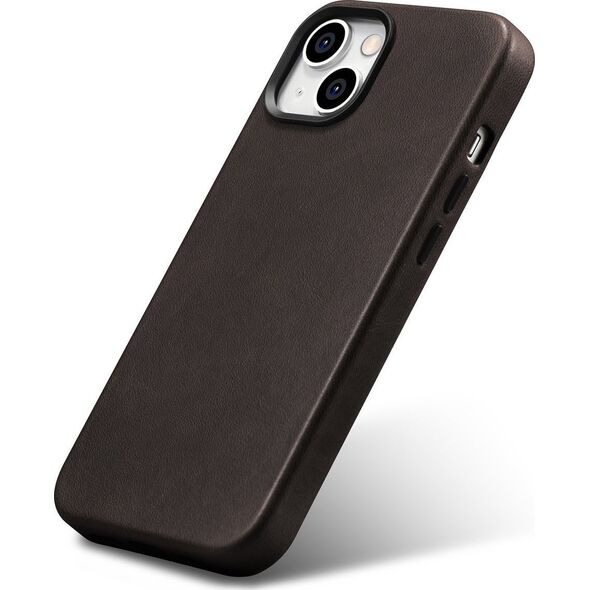 iCarer iCarer Oil Wax Premium Leather Case skórzane etui iPhone 14 magnetyczne z MagSafe brązowy (WMI14220701-BN)