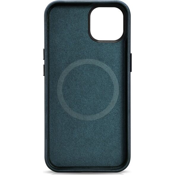 iCarer iCarer Oil Wax Premium Leather Case skórzane etui iPhone 14 magnetyczne z MagSafe ciemnoniebieski (WMI14220701-BU)