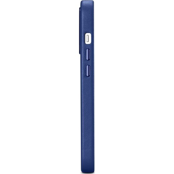 iCarer iCarer Case Leather pokrowiec etui z naturalnej skóry do iPhone 14 Pro Max niebieski (WMI14220708-BU) (kompatybilne z MagSafe)