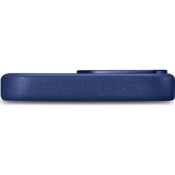 iCarer iCarer Case Leather pokrowiec etui z naturalnej skóry do iPhone 14 Pro Max niebieski (WMI14220708-BU) (kompatybilne z MagSafe)