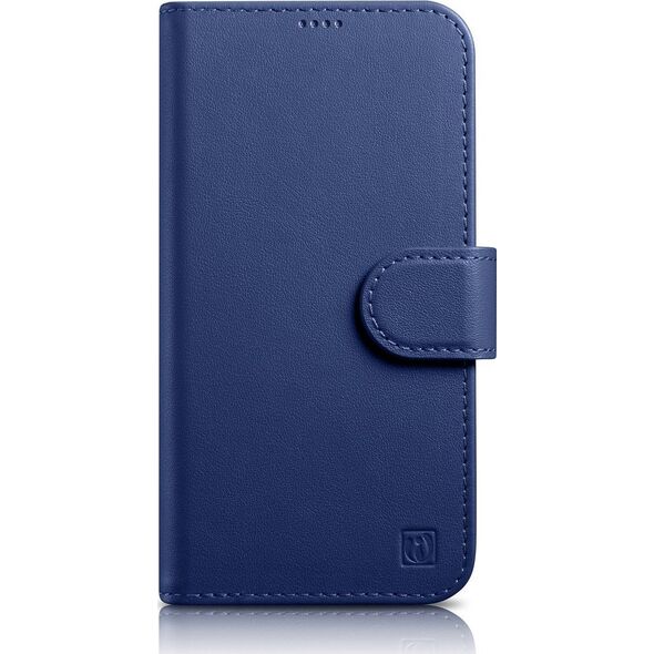 iCarer iCarer Wallet Case 2in1 etui iPhone 14 Pro Max skórzany pokrowiec z klapką Anti-RFID niebieski (WMI14220728-BU)