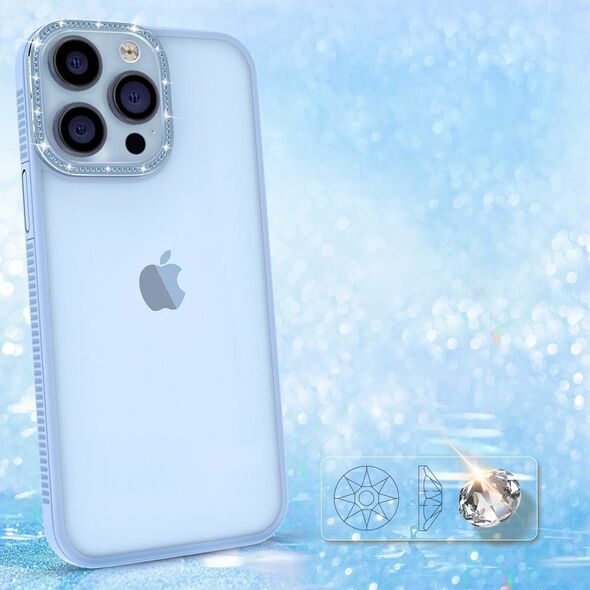 Kingxbar Kingxbar Sparkle Series etui iPhone 13 Pro Max z kryształami obudowa pokrowiec na tył plecki niebieski