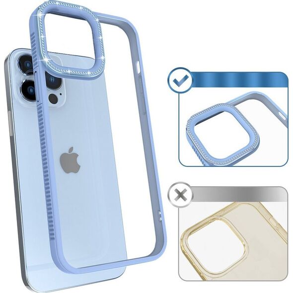 Kingxbar Kingxbar Sparkle Series etui iPhone 13 Pro Max z kryształami obudowa pokrowiec na tył plecki niebieski