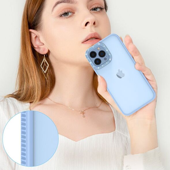 Kingxbar Kingxbar Sparkle Series etui iPhone 13 Pro Max z kryształami obudowa pokrowiec na tył plecki niebieski