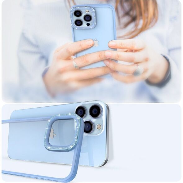 Kingxbar Kingxbar Sparkle Series etui iPhone 13 Pro Max z kryształami obudowa pokrowiec na tył plecki niebieski