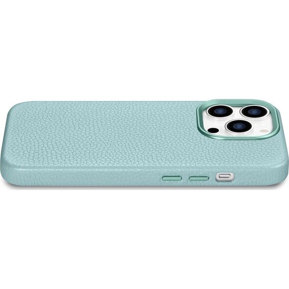 iCarer iCarer Litchi Premium Leather Case skórzane etui iPhone 14 Pro magnetyczne z MagSafe zielony (WMI14220710-GN)